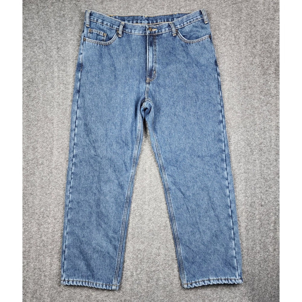 Full Blue Fleece Lined Jeans Mens 38x30 Blue Insulated Thermal Denim Pants